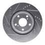 R1 86-87 Volvo 780 Front Right Drilled & Slotted Silver Brake Rotor