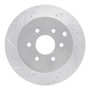 R1 05-12 Nissan Pathfinder Rear Left Drilled & Slotted Silver Brake Rotor