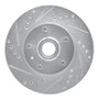 R1 82-87 Volvo 740 Front Left Drilled & Slotted Silver Brake Rotor