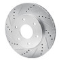 R1 04-05 Infiniti QX56 Front Left Drilled & Slotted Silver Brake Rotor