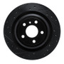R1 12-19 Mercedes-Benz GLE300D Rear Left Drilled & Slotted Black Brake Rotor