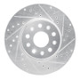 R1 16-25 Cadillac CT5 Front Right Drilled & Slotted Silver Brake Rotor