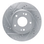 R1 21-25 Hyundai Elantra Front Left Drilled & Slotted Silver Brake Rotor