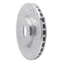 R1 14-19 Chevrolet Corvette Front Right Drilled & Slotted Silver Brake Rotor