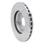 R1 14-19 Chevrolet Corvette Front Right Drilled & Slotted Silver Brake Rotor