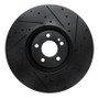 R1 15-23 Mercedes-Benz E300 Front Left Drilled & Slotted Black Brake Rotor