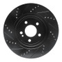 R1 15-23 Mercedes-Benz C350E Rear Right Drilled & Slotted Black Brake Rotor