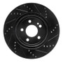 R1 15-23 Mercedes-Benz E300 Rear Left Drilled & Slotted Black Brake Rotor