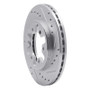R1 85-97 Nissan D21 Pickup RWD (4 Cyl Excl HD) Front Right Drill & Slot Silver Brake Rotor