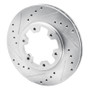 R1 85-02 Nissan Pickup Hardbody Front Left Drilled & Slotted Silver Brake Rotor