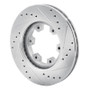 R1 85-02 Nissan Pickup Hardbody Front Left Drilled & Slotted Silver Brake Rotor