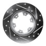 R1 83-85 Nissan 720 DATSUN Front Left Drilled & Slotted Silver Brake Rotor