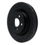 R1 08-15 Mercedes-Benz C63 AMG Rear Drilled & Slotted Black Brake Rotor