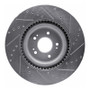 R1 18-20 Genesis G80 Front Left Drilled & Slotted Silver Brake Rotor