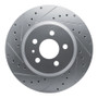 R1 17-25 Tesla Model 3 Front Left Drilled & Slotted Silver Brake Rotor