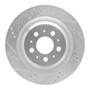 R1 17-25 Tesla Model 3 Rear Left Drilled & Slotted Silver Brake Rotor