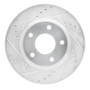 R1 13-19 Nissan SENTRA Front Left Drilled & Slotted Silver Brake Rotor