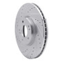 R1 07-12 Hyundai Veracruz Front Left Drilled & Slotted Silver Brake Rotor
