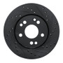 R1 90-92 Mercedes-Benz 300E Front Right Drilled & Slotted Black Brake Rotor