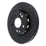 R1 90-92 Mercedes-Benz 300E Front Right Drilled & Slotted Black Brake Rotor