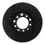 R1 82-85 Mercedes-Benz 380SEC Front Left Drilled & Slotted Black Brake Rotor