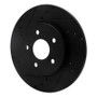 R1 01-08 Ford Mondeo (Mexico) Rear Left Drilled & Slotted Black Brake Rotor