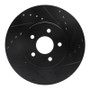 R1 01-08 Ford Mondeo (Mexico) Front Right Drilled & Slotted Black Brake Rotor