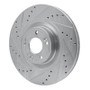 R1 12-17 Genesis G80 Front Left Drilled & Slotted Silver Brake Rotor