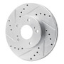 R1 89-90 Nissan 300ZX Front Left Drilled & Slotted Silver Brake Rotor