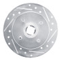 R1 88-88 Nissan Maxima Rear Right Drilled & Slotted Silver Brake Rotor