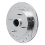 R1 88-88 Nissan Maxima Rear Left Drilled & Slotted Silver Brake Rotor