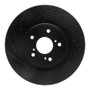 R1 20-22 Honda CR-V Front Left Drilled & Slotted Black Brake Rotor