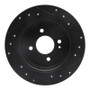 R1 12-25 Dodge Attitude (Mexico) Rear Left Drilled & Slotted Black Brake Rotor