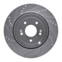 R1 10-16 Hyundai Genesis Coupe Rear Left Drilled & Slotted Silver Brake Rotor