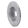 R1 10-16 Hyundai Genesis Coupe Rear Left Drilled & Slotted Silver Brake Rotor