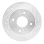 R1 89-98 Nissan 240SX Rear Right Drilled & Slotted Silver Brake Rotor