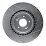 R1 10-16 Hyundai Genesis Coupe Front Left Drilled & Slotted Silver Brake Rotor