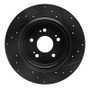 R1 18-25 Honda Odyssey Rear Left Drilled & Slotted Black Brake Rotor