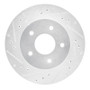 R1 87-89 Nissan 300ZX Turbo Rear Left Drilled & Slotted Silver Brake Rotor