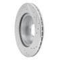 R1 87-89 Nissan 300ZX Turbo Rear Left Drilled & Slotted Silver Brake Rotor