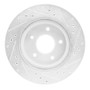 R1 87-89 Nissan 300ZX Turbo Rear Left Drilled & Slotted Silver Brake Rotor
