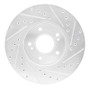 R1 87-89 Nissan 300ZX Turbo Front Left Drilled & Slotted Silver Brake Rotor