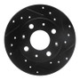 R1 79-83 Honda Civic Front Right Drilled & Slotted Black Brake Rotor