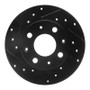 R1 79-83 Honda Civic Hatchback Front Left Drilled & Slotted Black Brake Rotor