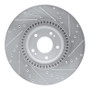 R1 20-25 Hyundai Palisade Front Left Drilled & Slotted Silver Brake Rotor