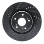 R1 19-25 Acura RDX Front Left Drilled & Slotted Black Brake Rotor