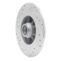 R1 84-87 Nissan Maxima Rear Right Drilled & Slotted Silver Brake Rotor