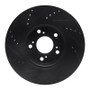 R1 14-20 Acura RLX Front Right Drilled & Slotted Black Brake Rotor