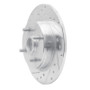 R1 84-87 Nissan Maxima Rear Left Drilled & Slotted Silver Brake Rotor