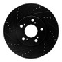 R1 14-20 Acura RLX Front Left Drilled & Slotted Black Brake Rotor